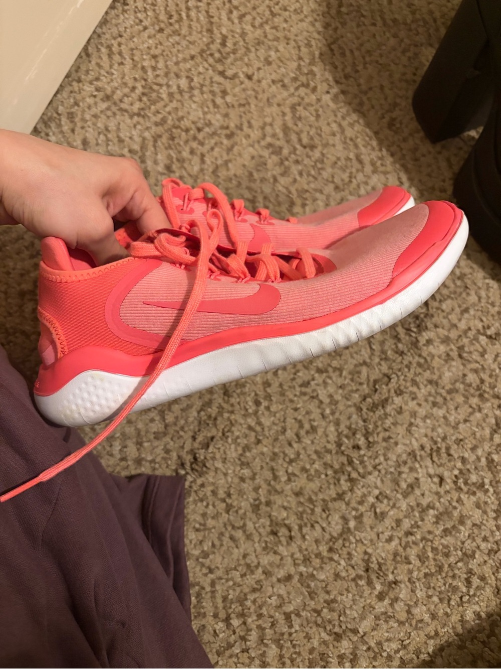Nike Women's Coral/White Lightweight Training Sneakers